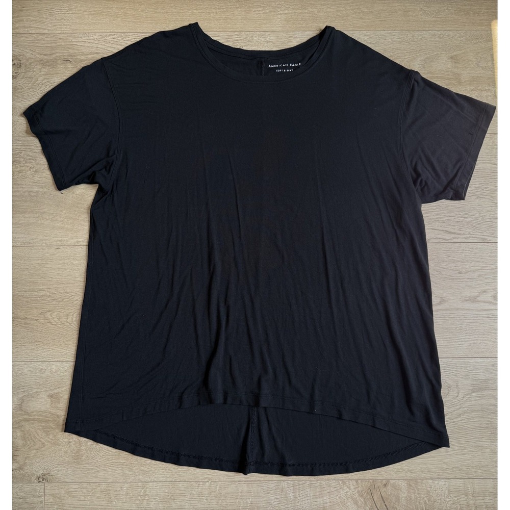 American Eagle soft and sexy oversized modal black short sleeve t-shirt size L